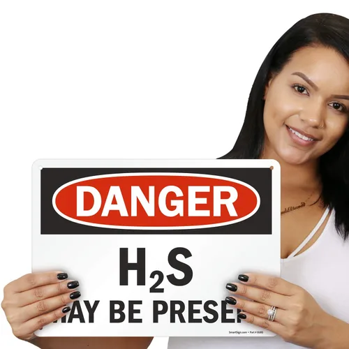 Miniatura 2 de SmartSign Letrero con texto en inglés "Danger - H2S May Be Present", aluminio reflectante 3M de 7 x 10 pulgadas