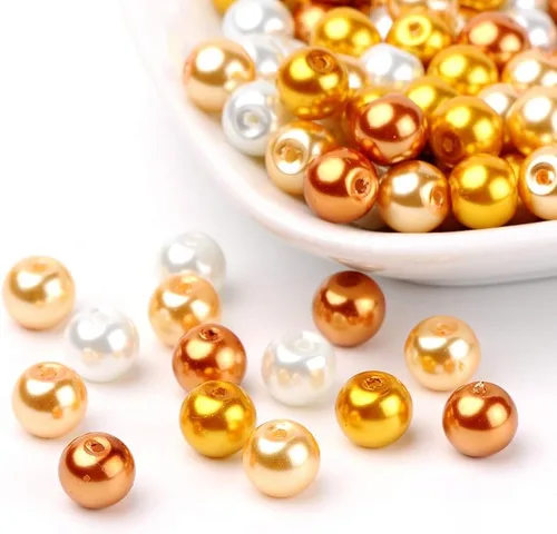 Miniatura 16 de Pandahall - 400 cuentas de perlas de vidrio perlado brillante de 0.157 pulgadas (0.157 in), cuentas espaciadoras sueltas de vidrio de color mixto