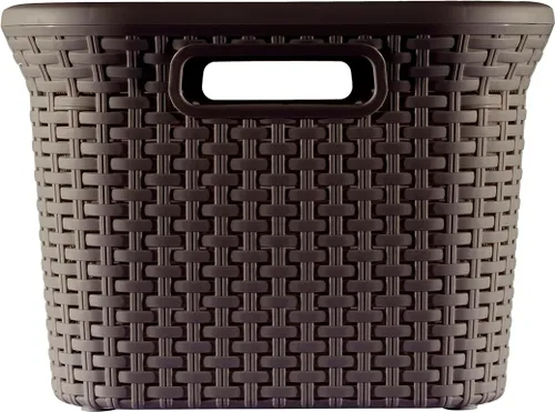 Miniatura 5 de Curver Style - Cesta de plástico para ropa de 45 litros, color marrón oscuro