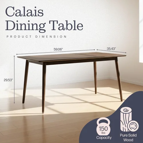 Miniatura 25 de Alaterre Furniture Calais Dining - Juego de 2 sillas de comedor moderno de mediados de siglo, juego de sillas de madera maciza con diseño
