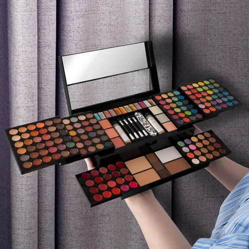 Miniatura 5 de MISS ROSE M - Paleta de maquillaje profesional de 187 colores, kit todo en uno con sombras de ojos, pintalabios, rímel, bases, rubores, lápices
