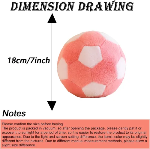 Miniatura 2 de 7 "Bola de felpa de fútbol en forma de almohada de juguete de fútbol de peluche decoración de habitación, rosa