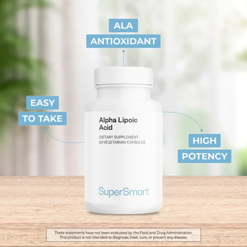 Miniatura 3 de Supersmart - Ácido alfa lipoico 500 mg por día - Antioxidante universal de alta potencia - Suplemento ALA Sin OMG y sin gluten - 60 cápsulas