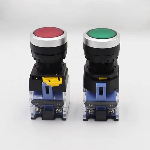 Miniatura 4 de TWTADE / 2pcs 0.866 in Montaje en panel 10A 440V 1NO 1NC DPST Rojo Verde Interruptor de botón momentáneo Interruptores pulsadores
