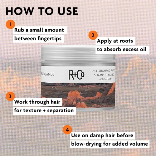 Miniatura 6 de R+Co Badlands Dry Shampoo Paste Part Dry Shampoo, Part Styling Paste Adds Texture, Absorbs Oil, Matte Finish
