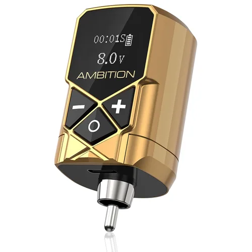 Ambition Kuark - Fuente de alimentación para tatuajes Ambition Kuark Mini Wireless Portable RCA Tattoo 2400mAh batería de litio con pantalla digital