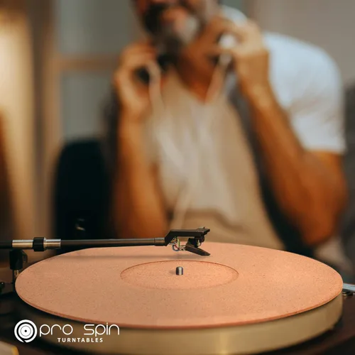 Miniatura 6 de PRO SPIN - Tapete giratorio de corcho para tocadiscos de vinilo LP (0.118 pulgadas) Tapete para tocadiscos con soporte de sonido acústico de alta
