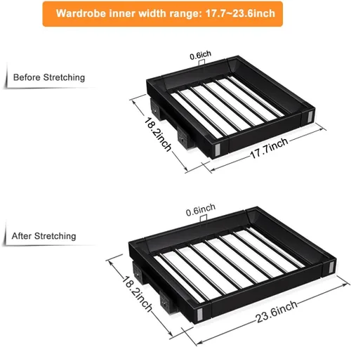 Miniatura 4 de Estante extraíble para pantalones para armario, estante retráctil para pantalones de la marca Pengfei, colgador de jeans para gabinete, ancho