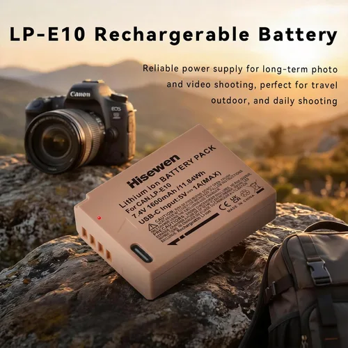 Miniatura 8 de LP-E10 Battery 2-Pack 1600mAh with USB-C Charging Port for Canon EOS Rebel T3, T5, T6, T7, T100, Kiss X50, Kiss X70, T100, EOS 1100D, 1200D, 1300D
