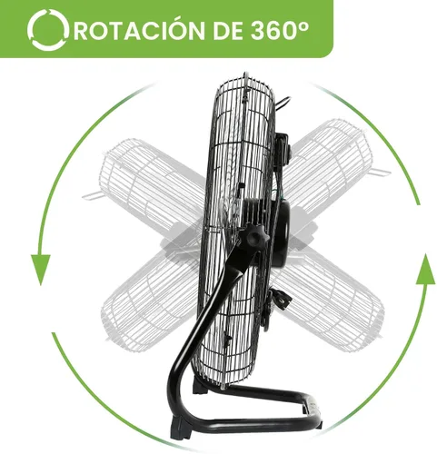 Miniatura 3 de hykolity Ventilador de piso de alta velocidad de 20 pulgadas, ventilador industrial resistente de 3 velocidades con sistema de montaje en pared