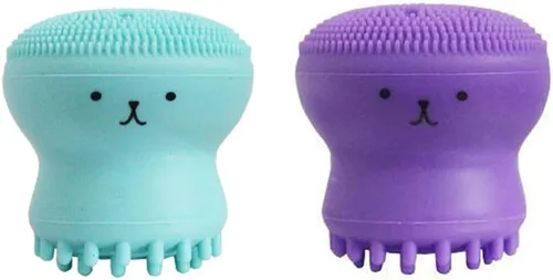 Miniatura 12 de Cute Little Octopus - Cepillo de limpieza facial de silicona para limpieza profunda, exfoliación, removedor de maquillaje, masaje (1 unidad, verde)
