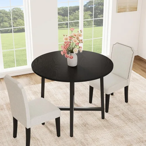 Miniatura 7 de IDEALHOUSE Mesa de comedor redonda de 31.5 pulgadas para 2-4, mesa de comedor de cocina pequeña para ahorrar espacio, mesa de cocina circular