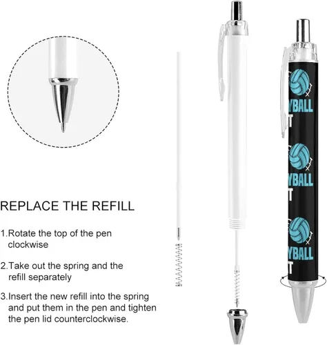 Miniatura 4 de Eat Sleep - Bolígrafo retráctil de repetición de voleibol, tinta azul, bolígrafo de trabajo para hombres y mujeres, 1 unidad