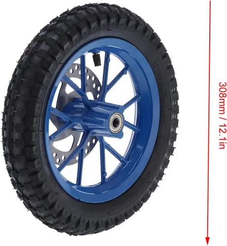 Miniatura 6 de Neumático y llanta delantera de 12.5 x 2.75 pulgadas, neumático de goma + llanta de metal, mini rueda delantera de bicicleta, para mini motocross
