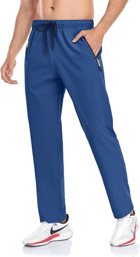 Miniatura 40 de Rapoo Pantalones ligeros para hombre con bolsillos con cremallera, secado rápido, pantalones deportivos de viaje para entrenamiento