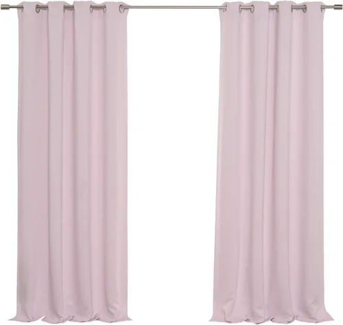 Miniatura 30 de Best Home Fashion Cortinas opacas con aislamiento térmico, ojales de acero inoxidable y níquel, color rosa bebé, 52 pulgadas de ancho x 63 pulgadas