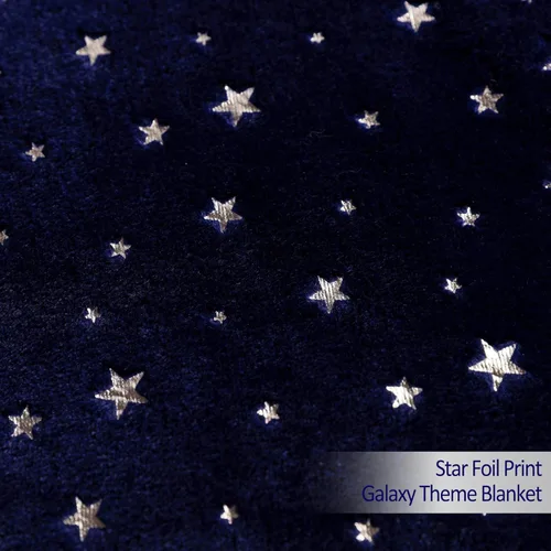 Miniatura 3 de Stellhome Manta de estrellas azul marino, cálida y ligera, de franela de forro polar, súper acogedora y cómoda para todas las estaciones