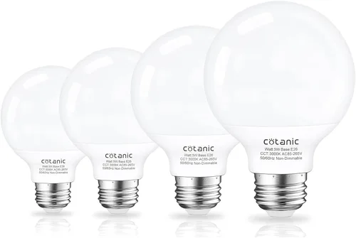 Miniatura 7 de Cotanic Bombilla LED G25 para tocador de baño, 3000 K, color blanco suave, bombillas de globo, base estándar E26, 5 W, reemplazo incandescente