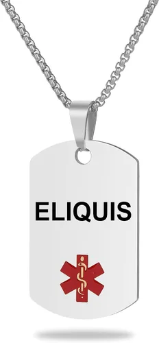 Collar de alerta médica, etiqueta grabada con láser, grabado personalizado, etiqueta de identificación de acero inoxidable, colgante para hombres y
