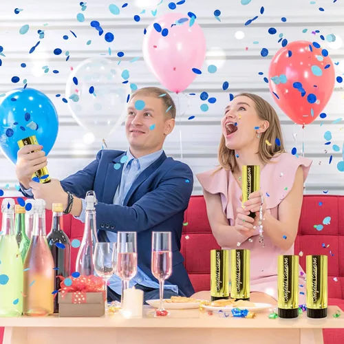 Miniatura 4 de Cañones de confeti para boda, cumpleaños, graduación, baby shower, aniversario, Navidad, Año Nuevo, suministros de fiesta divertidos para niños