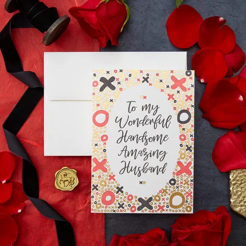 Miniatura 2 de NIQUEA.D Tarjeta del día de San Valentín, Husband Xoxo, incluye un sobre único de sentimiento y coordinación (NVD-0016)