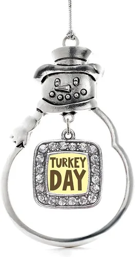 Miniatura 9 de Inspired Silver - Adorno de rodillo de reina - Adorno cuadrado de plata con muñeco de nieve con joyas de circonita cúbica
