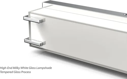Miniatura 3 de Luz de baño LED sobre espejo de 16" con pantalla de lámpara blanca lechosa 4000K, acabado cromado de luz diurna, barra de baño (cromado)