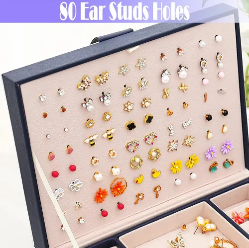 Miniatura 3 de ARIYIBO Joyero para aretes, cajas de joyería para mujeres y hombres, organizador de aretes, organizador de aretes para niñas y mujeres, caja