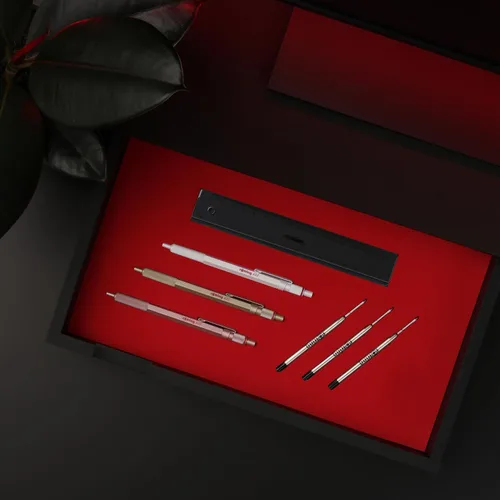 Miniatura 7 de Rotring 600 Bolígrafo metálico de bola, punta media, tinta negra, barril blanco perla, recargable, 1 unidad - Escritura suave, estilo, comodidad