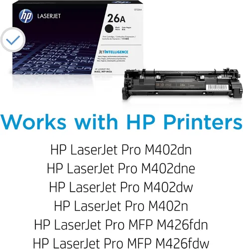Miniatura 2 de Cartucho de tóner HP 26A negro para impresoras Funciona con LaserJet Pro M402 Series; LaserJet Pro MFP M426 Series CF226A