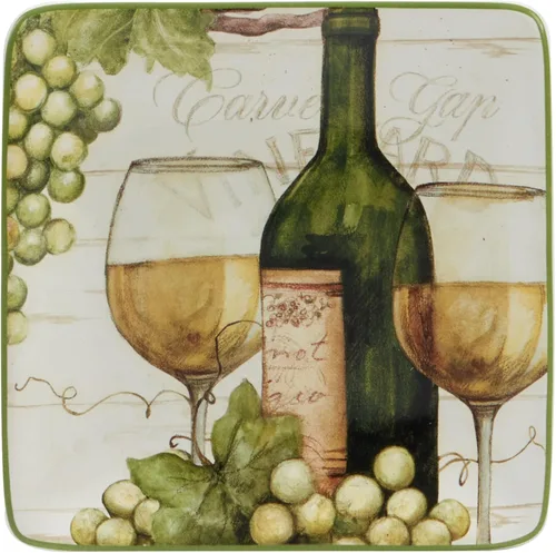 Miniatura 3 de Certified International Meadow Brook - Platos para canapé/almuerzo/aperitivo de 6 pulgadas, diseños surtidos, multicolor, grande, juego de 4