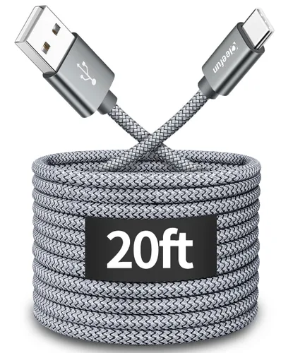 Miniatura 14 de CLEEFUN Cable largo USB C de 20 pies, cable de carga USB a USB-C, cable de carga tipo C de 20 pies para iPhone 16 serie 15, serie Samsung Galaxy