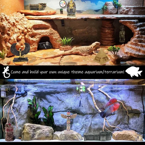 Miniatura 6 de Adorno de la Torre Inclinada de Pisa para Acuario de Peces, Decoración para Reptiles, Tortugas, Lagartos, Arañas, Acuarios, Terrarios, Construcción