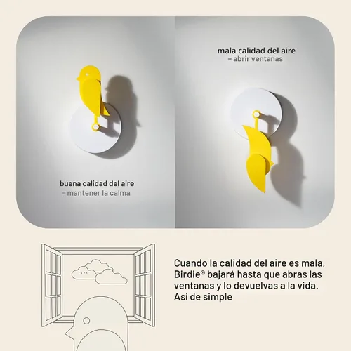 Miniatura 3 de Birdie 2.0 - Monitor de CO2 de diseño interior - Medidor de calidad del aire para el hogar y la oficina - Promueve la salud mental y física
