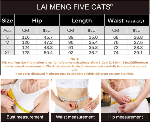 Miniatura 2 de LAI MENG FIVE CATS Pantalones vaqueros sueltos para mujer, pantalones harén con cintura elástica con bolsillo