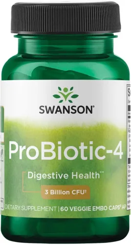 Swanson Probiótico-4 3 mil millones de CFU 60 cápsulas vegetales
