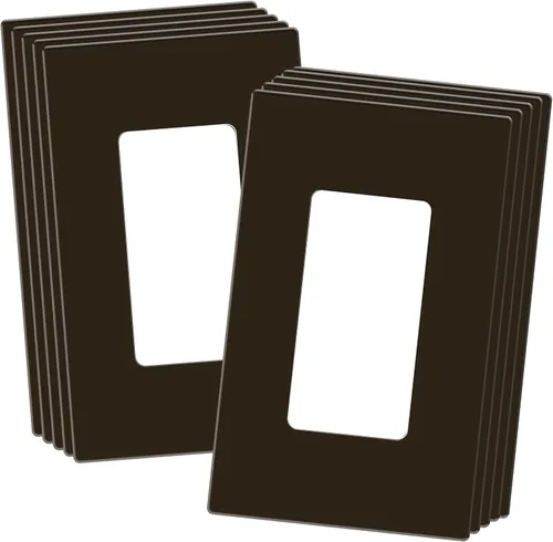 Miniatura 10 de ENERLITES Placas Decorativas de Pared sin Tornillos Cubiertas de Tomacorrientes Seguras para Niños, Tamaño 2-Gang 4.68" H x 4.73" L, Policarbonato