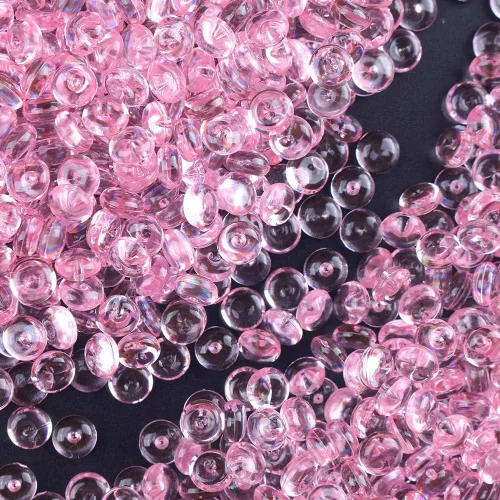 PMLAND Mini canicas planas acrílicas, guijarros, cuentas de más de 3500 unidades de 0.236 in de diámetro para rellenos de jarrones, soporte para Rosa