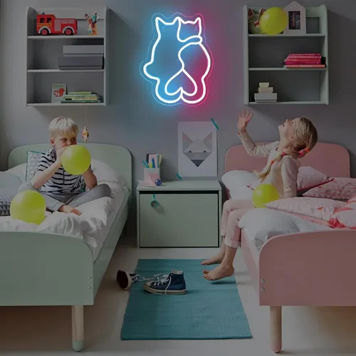 Miniatura 7 de Dos Letreros de Neón de Gato, Letrero de Neón LED de Gato para Decoración de Pared, Lindas Luces de Neón de Gato, Luz de Neón de Arte de Pared 3D