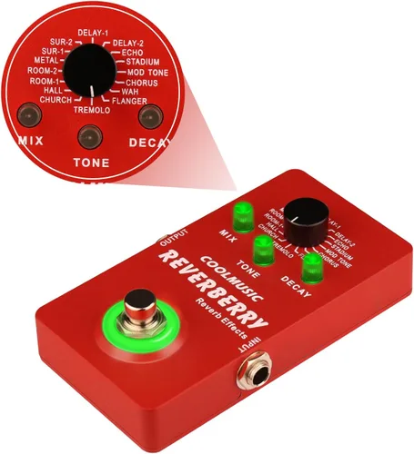 Miniatura 2 de Coolmusic Pedal de múltiples efectos Pedal de guitarra digital con 16 efectos True Bypass