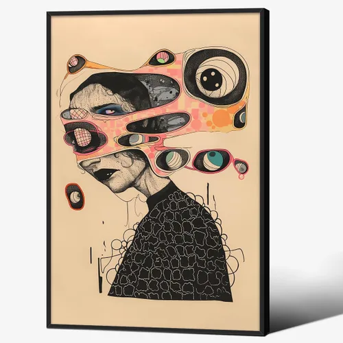 Miniatura 30 de Haitunone Arte de pared de mujer india paquistaní tradicional, póster de pintura floral feminista estilo mogol, impresiones en lienzo para sala