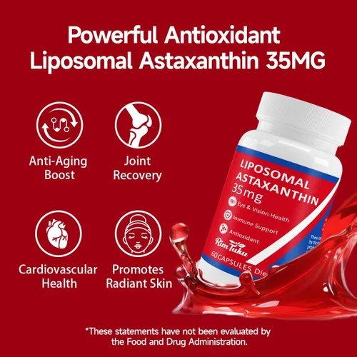 Miniatura 3 de Suplemento de astaxantina liposomal de 35 mg - Potente apoyo antioxidante para la salud de la piel, las articulaciones y los ojos - Fórmula natural