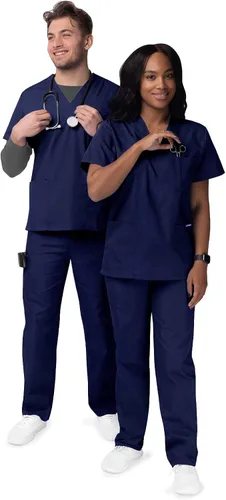 Miniatura 3 de Sivvan Unisex Scrubs - Classic V-Neck Top & Drawstring Pants Scrub Set