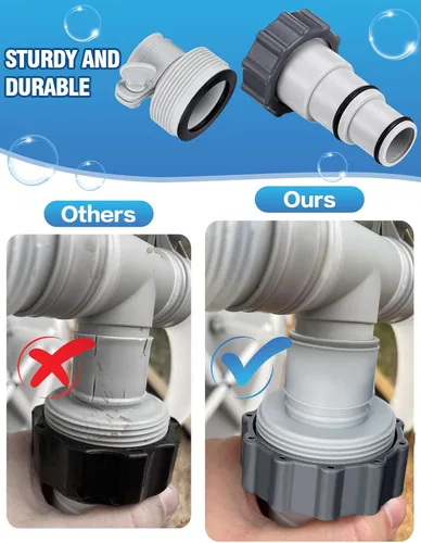 Miniatura 5 de PAMASE Adaptador de manguera de piscina A - Conector de conversión para mangueras de 1.5 y 1.25 pulgadas con juntas de abrazadera, piezas