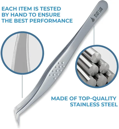 Miniatura 6 de Stacy Lash STL-14 Pinzas de extensión de pestañas curvas/Suministros para extensiones clásicas y abanicos prefabricados con volumen/Herramientas