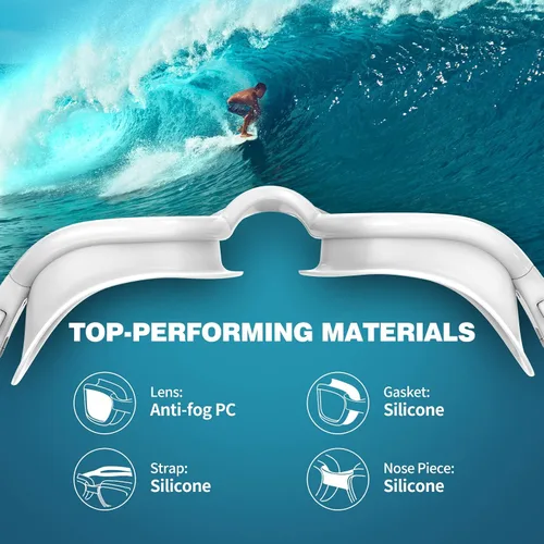 Miniatura 3 de Robee Gafas de natación, gafas de natación polarizadas para adultos, para hombres, mujeres y jóvenes, gafas de piscina de agua