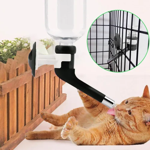 Miniatura 6 de Andiker Botella dispensadora de agua para perros sin goteo, jaula para perreras, dispensador de agua, hervidor de agua para mascotas, se puede subir