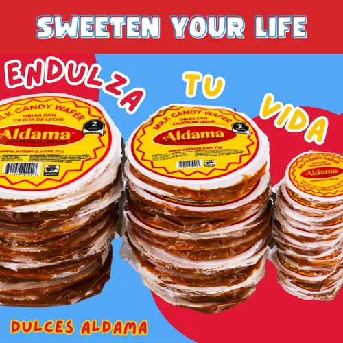 Miniatura 8 de ALDAMA Obleas Mediana Obleas - Caramelo de leche de obleas mediana - 8.81 onzas Galletas cremosas mexicanas de Oblea con relleno de Dulce de Leche