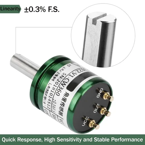 Miniatura 5 de Sensor de ángulo de pasillo, resolución de 0.088 ° Sensor de posición de efecto Hall giratorio de 360 °, salida de 0-5 V círculo completo 12 bits