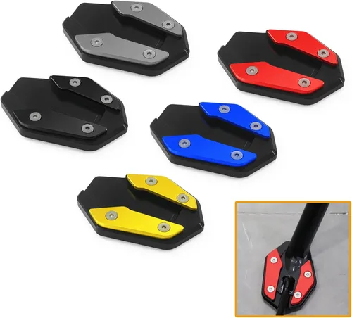 Miniatura 2 de Soporte lateral para motocicleta para YZF R3 R25 MT03 MT25 2019-2022 Soporte de extensión de placa de soporte para pie Placa de ampliación (negro)